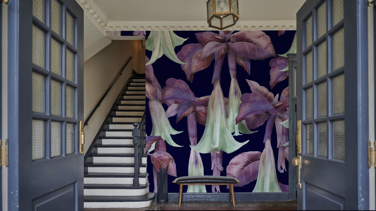 Purple Trumpet Bloom Mural Wallpaper - room preview 06