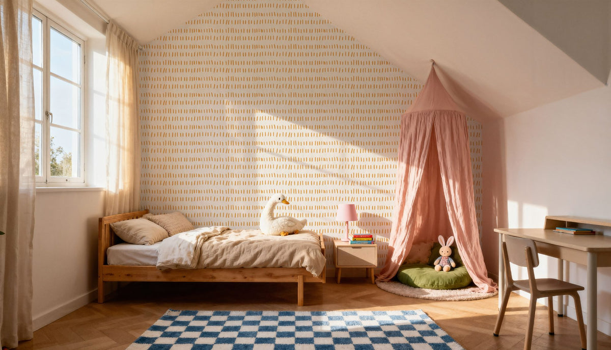 Coastal Leaning Yellow Mural Wallpaper - room preview 06