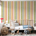 Time to Share Stripes Mural Wallpaper - room preview 06