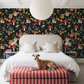 Mushroom Magic, Midnight Mural Wallpaper - room preview 06