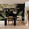 Peony on Black Mural Wallpaper - Neutral Tone - room preview 06