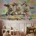 Sheep - Cute Baby Animals Series Mural Wallpaper - room preview 06