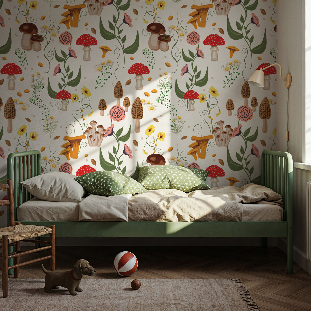 Mushroom Magic, Pearl Mural Wallpaper - room preview 06