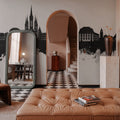 Weisbaden Germany Skyline Black & White Mural Wallpaper - room preview 06