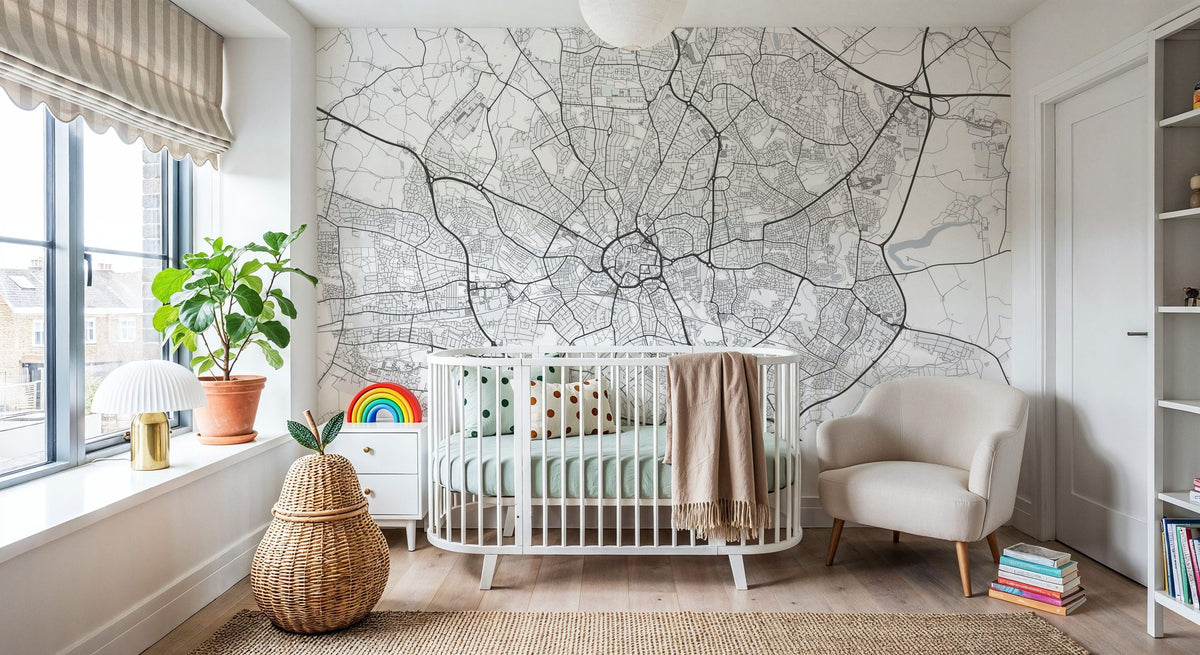 Coventry White Mural Wallpaper - room preview 06