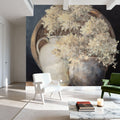 Golden Hydrangeas II White Mural Wallpaper - room preview 06