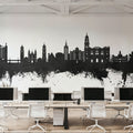 Málaga Spain Skyline Black & White Mural Wallpaper - room preview 06