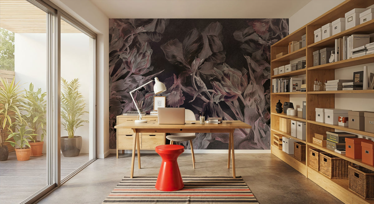 Tulips Feast, Night Mural Wallpaper - room preview 06