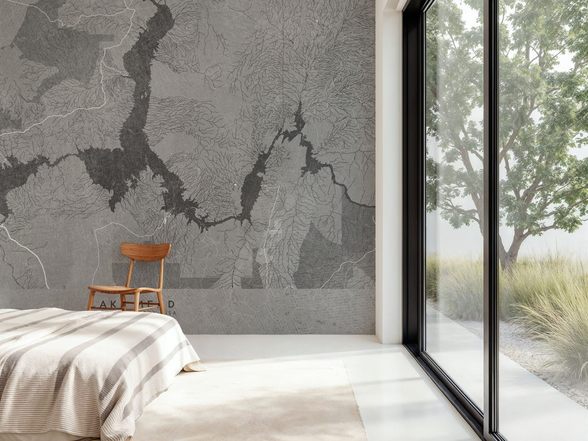 Lake Mead Grey Mural Wallpaper - room preview 06