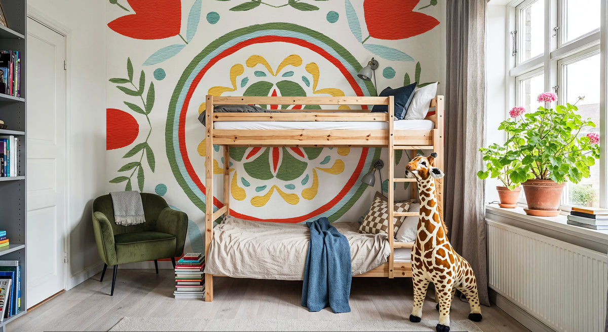 Tex Mex Mandala Tile I Mural Wallpaper - room preview 06