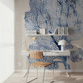Shibori Coral II on Linen Mural Wallpaper - room preview 06