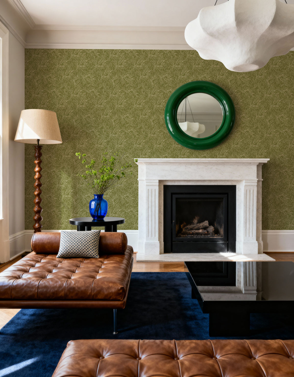 Catch the Breeze, Olive Mural Wallpaper - room preview 06