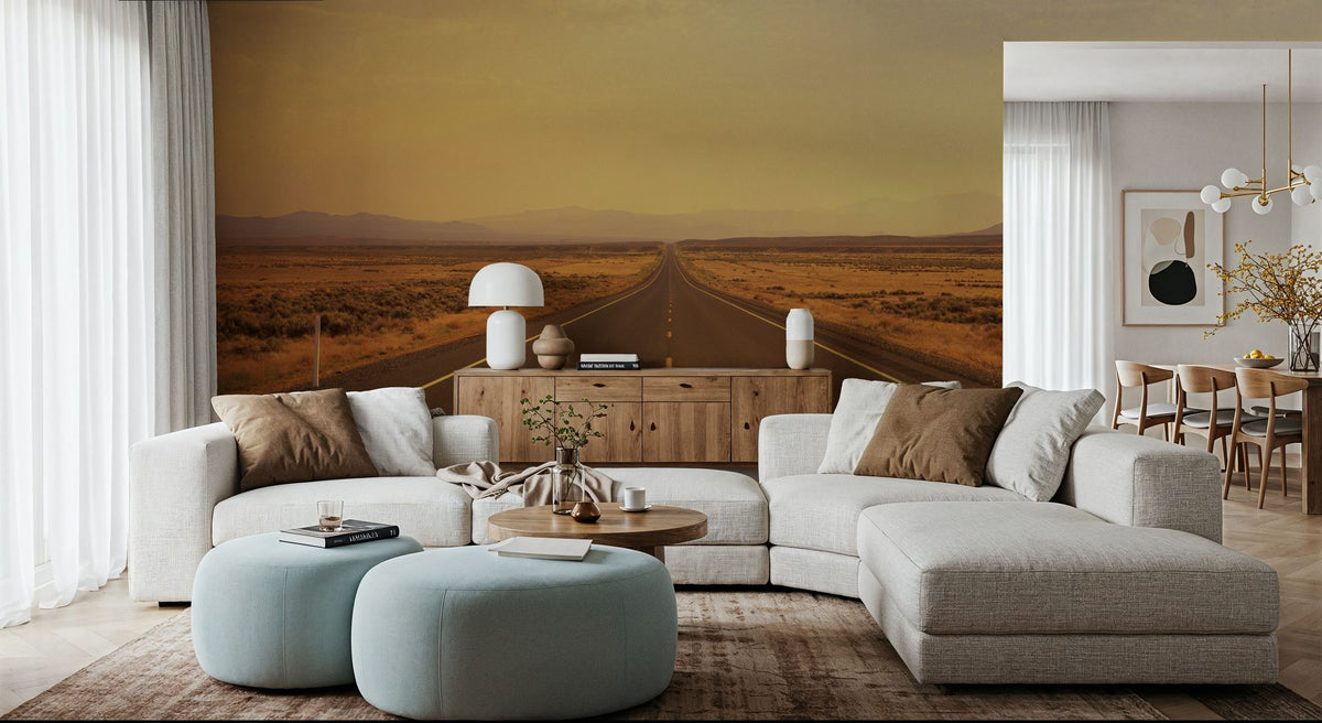 Sunset Highway Mural Wallpaper - Red Tone - room preview 06