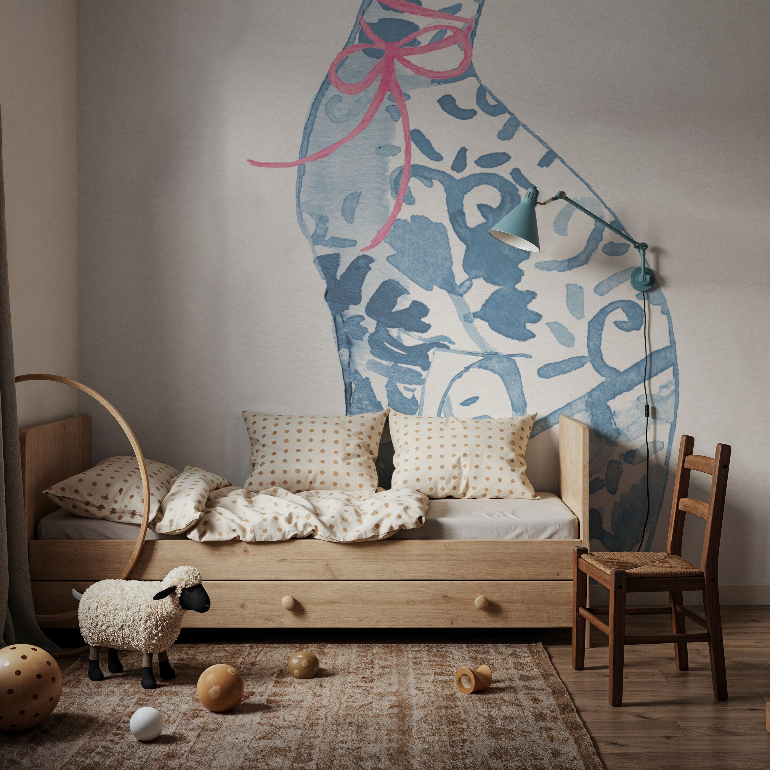 Chinoiserie Dogs III Mural Wallpaper