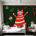 Mischief Kitty Christmas II Mural Wallpaper - room preview 06