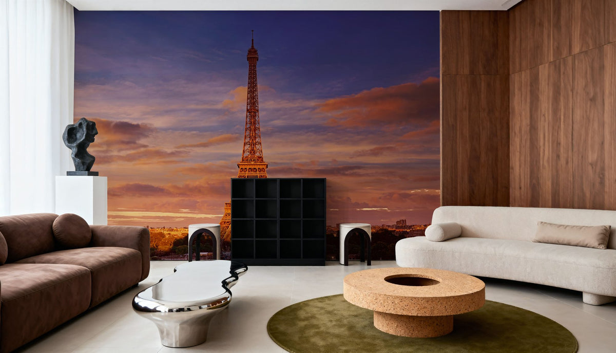 Eiffel Tower At Sunset Mural Wallpaper - room preview 06
