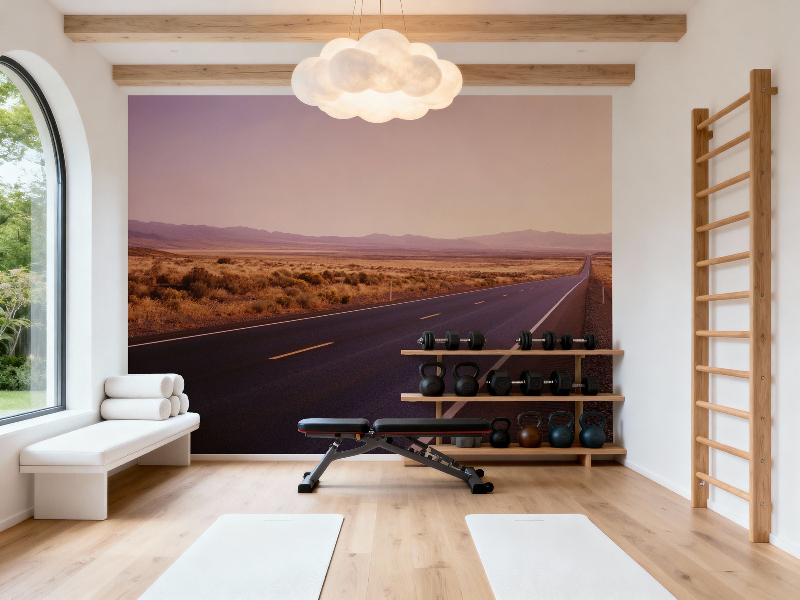 Golden Prairie Road Mural Wallpaper