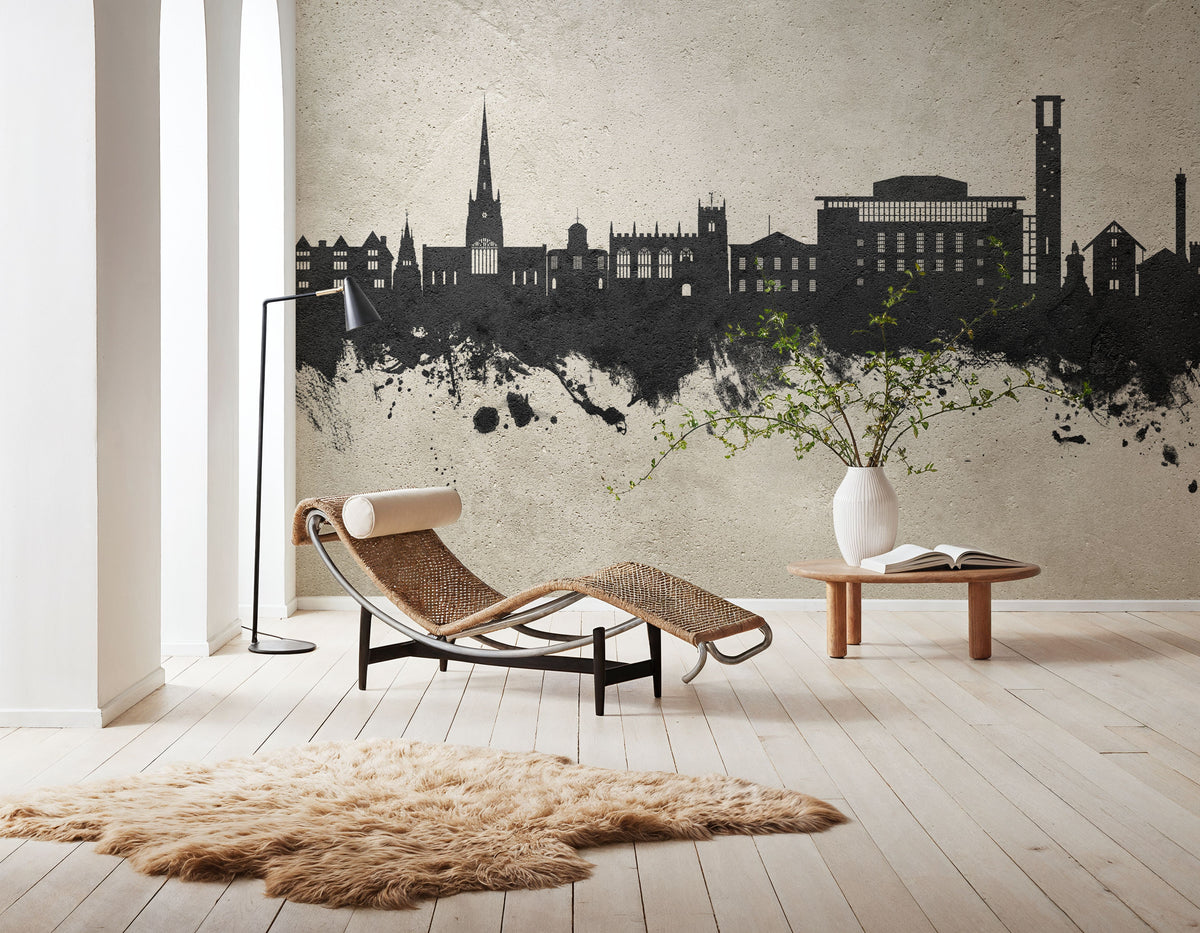 Stratford-upon-Avon England Skyline Concrete Mural Wallpaper - room preview 06