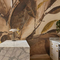 Gilded Leaf Collage I Mural Wallpaper - room preview 06