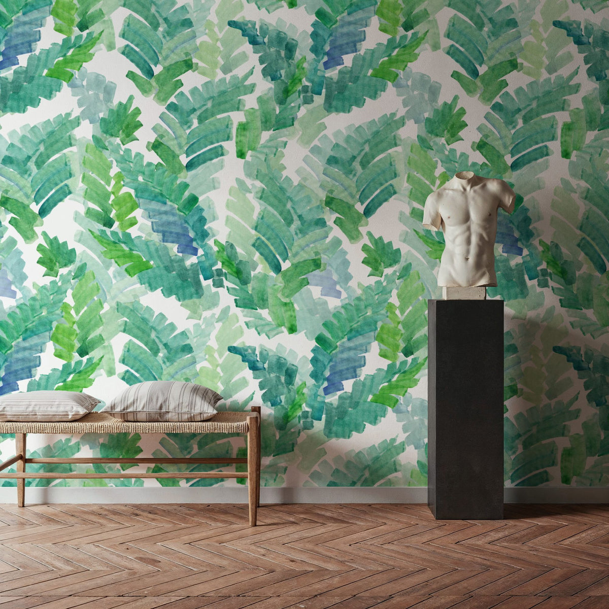 Tropical Fern Cascade Mural Wallpaper - room preview 06