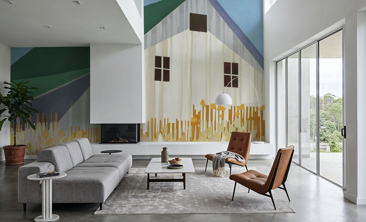 Wheat Fields Views Mural Wallpaper - room preview 06