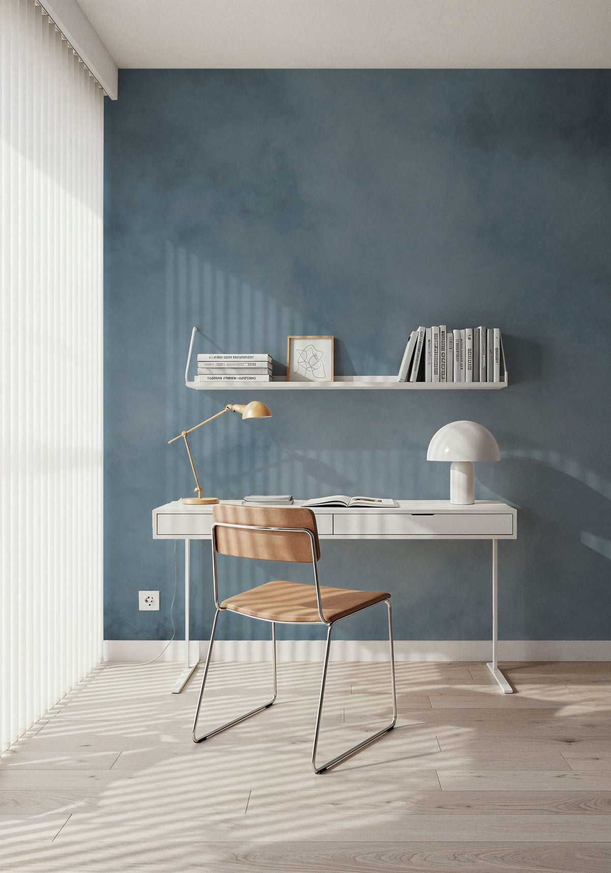Soft Fog, Ocean Blue Mural Wallpaper - room preview 06