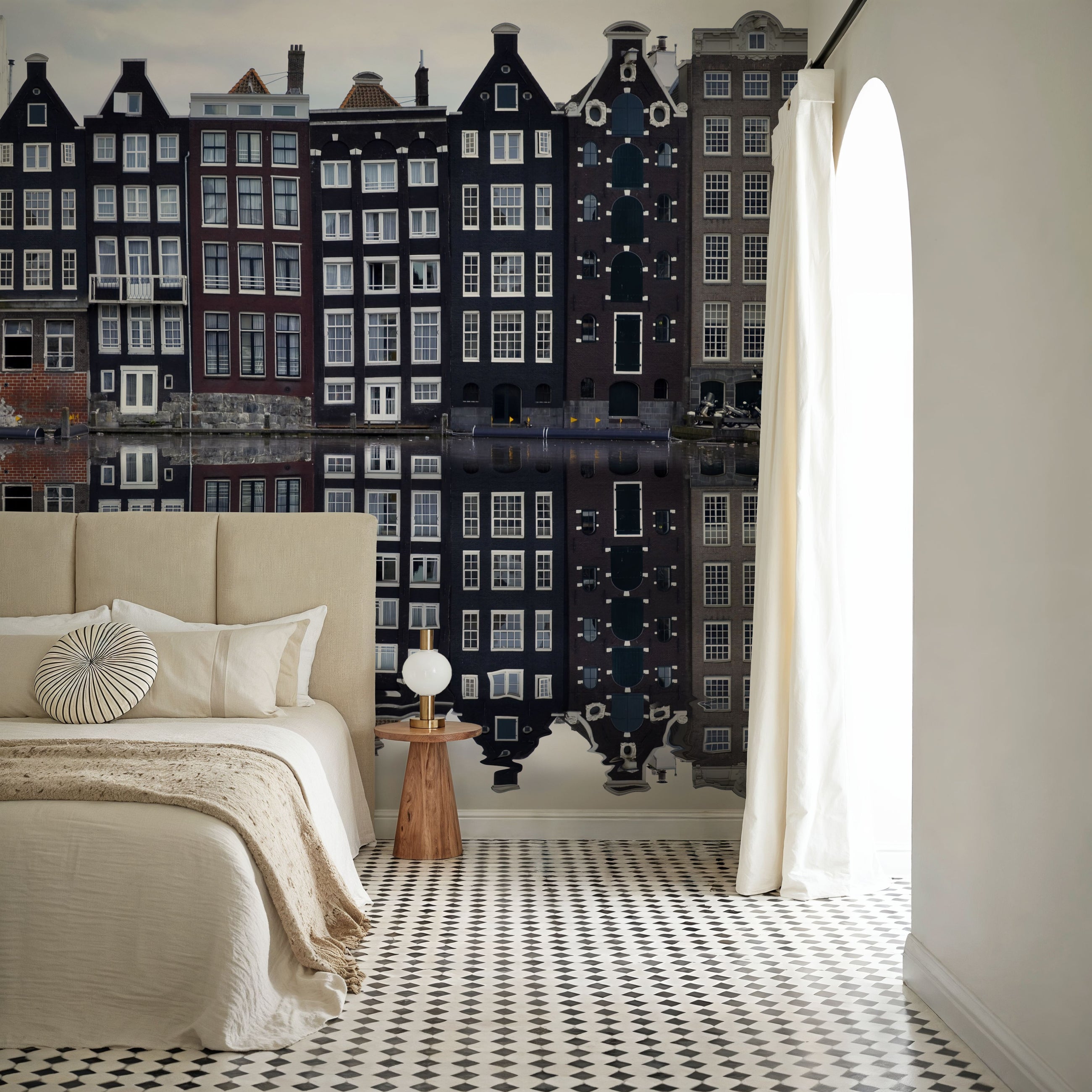 Amsterdam Canal Houses Mural Wallpaper