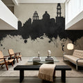 Santorini Skyline Concrete Mural Wallpaper - room preview 06