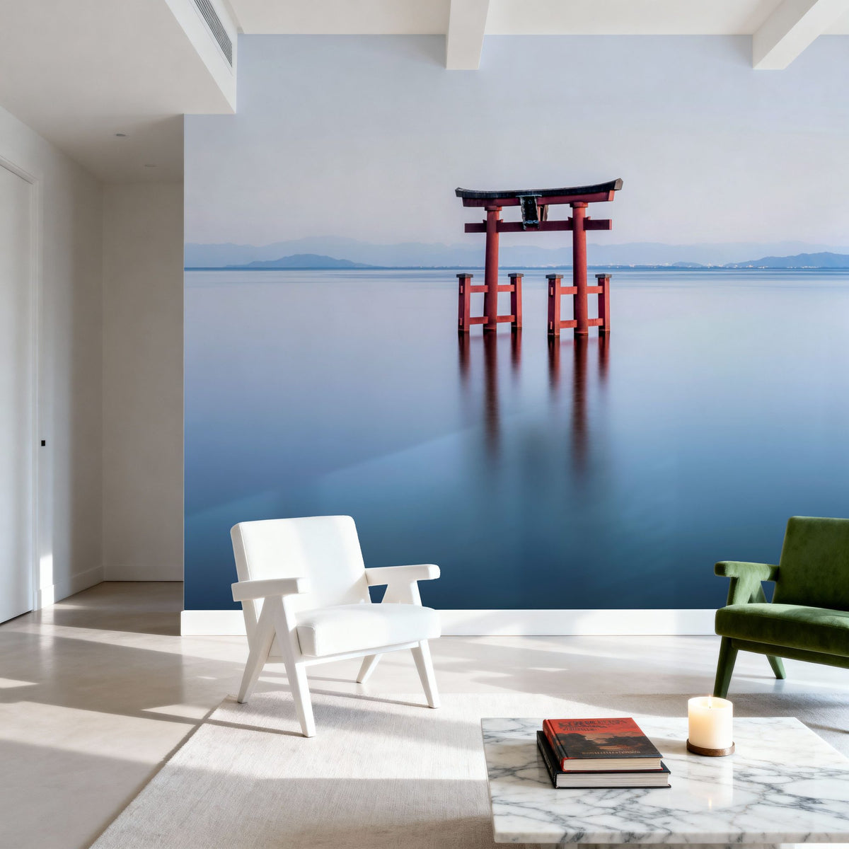 Lake Biwa Calm Mural Wallpaper - room preview 06