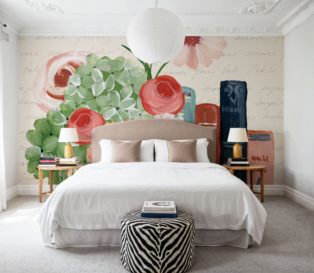 Books and Blooms I Mural Wallpaper - room preview 06