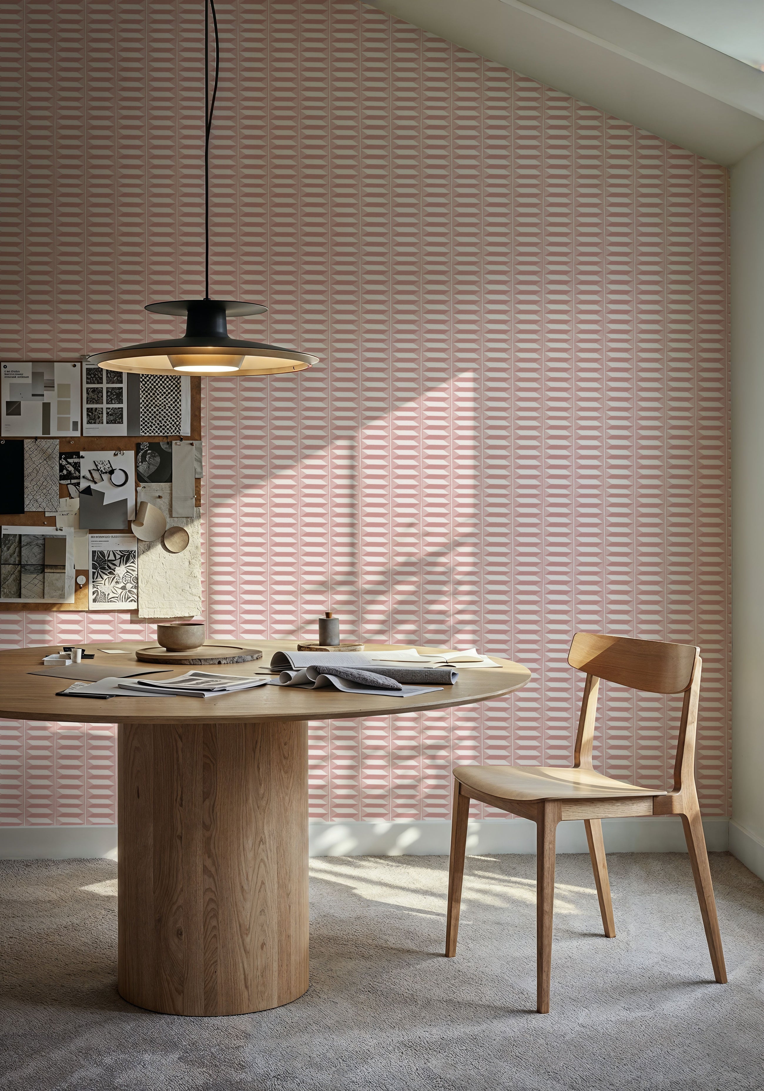 Accordion, Rose Petal Pink Mural Wallpaper