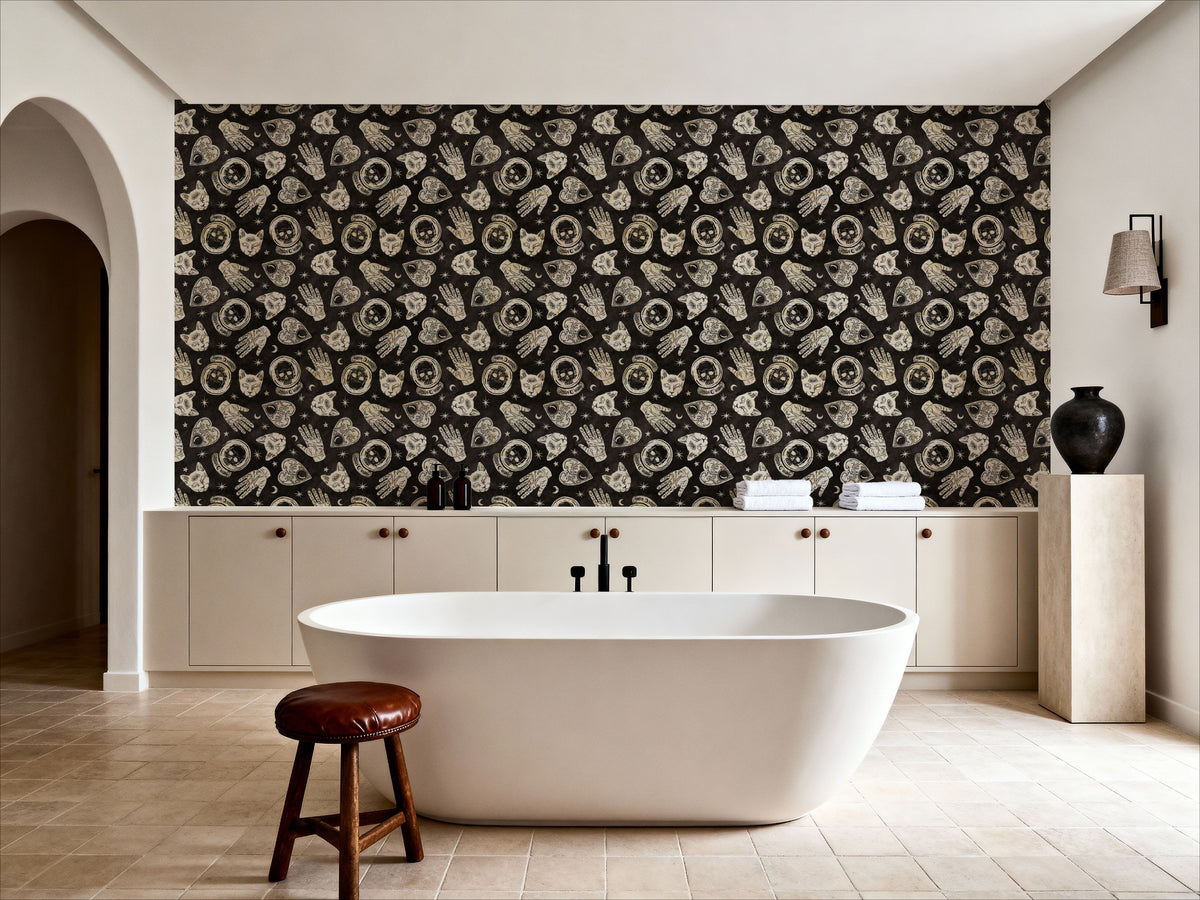 Symbolic Halloween Black Mural Wallpaper - room preview 06