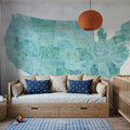 US State Map - Lia Wash Mural Wallpaper - room preview 06