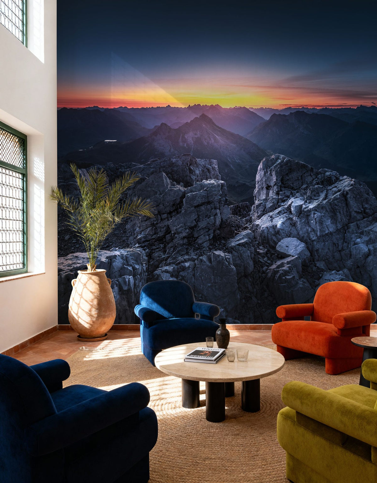 Mountanous Sunrise Mural Wallpaper - room preview 06