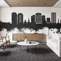 Norfolk Virginia Skyline Black & White Mural Wallpaper - room preview 06