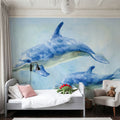 Graceful Dolphins II Mural Wallpaper - room preview 06