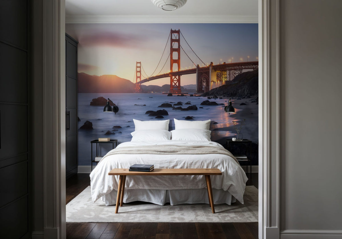 Golden Gate Bridge From Marshall Beach Pt. II Mural Wallpaper - room preview 06