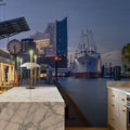 Harbor Twilight Mural Wallpaper - Neutral Tone - room preview 06