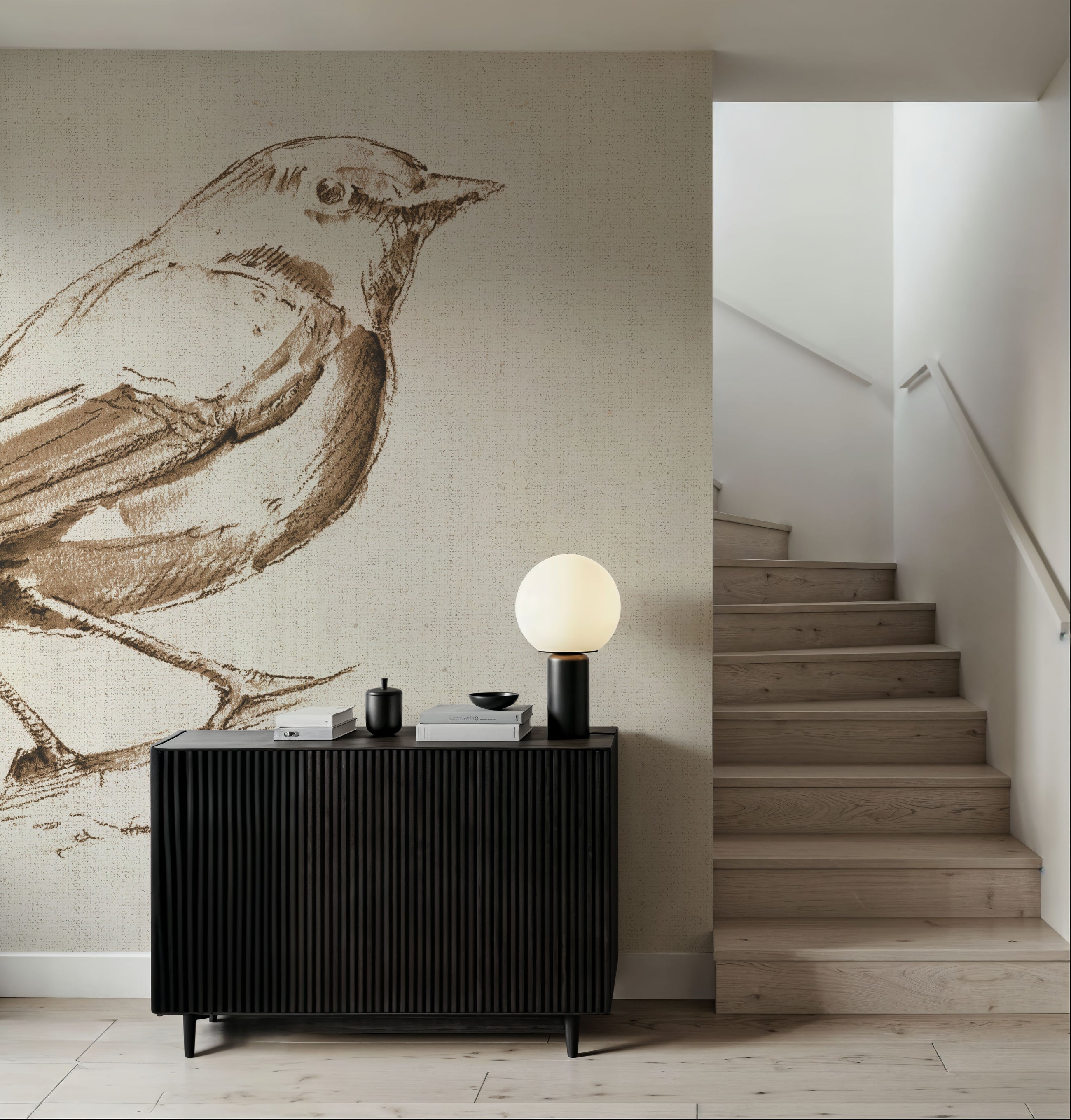 A Blue Note Bird I Mural Wallpaper