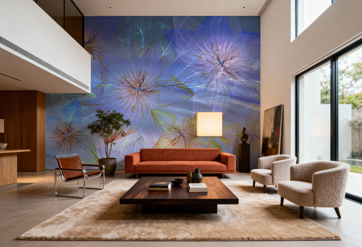 Blue Sea Blossoms Mural Wallpaper - room preview 06