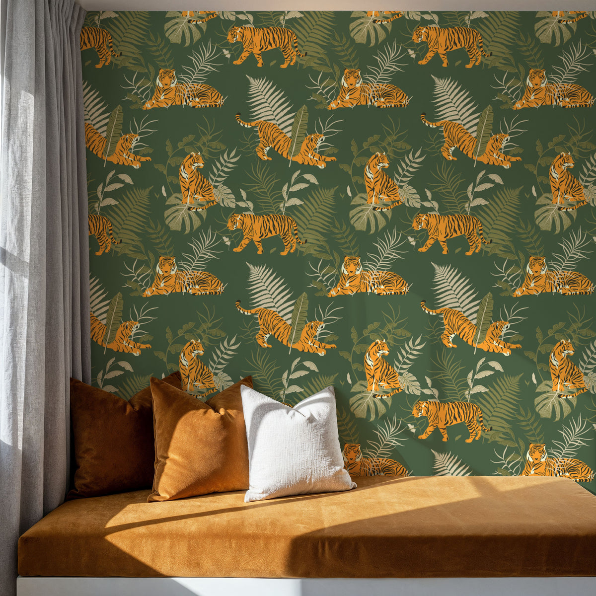Tiger Scene Mural Wallpaper - room preview 06