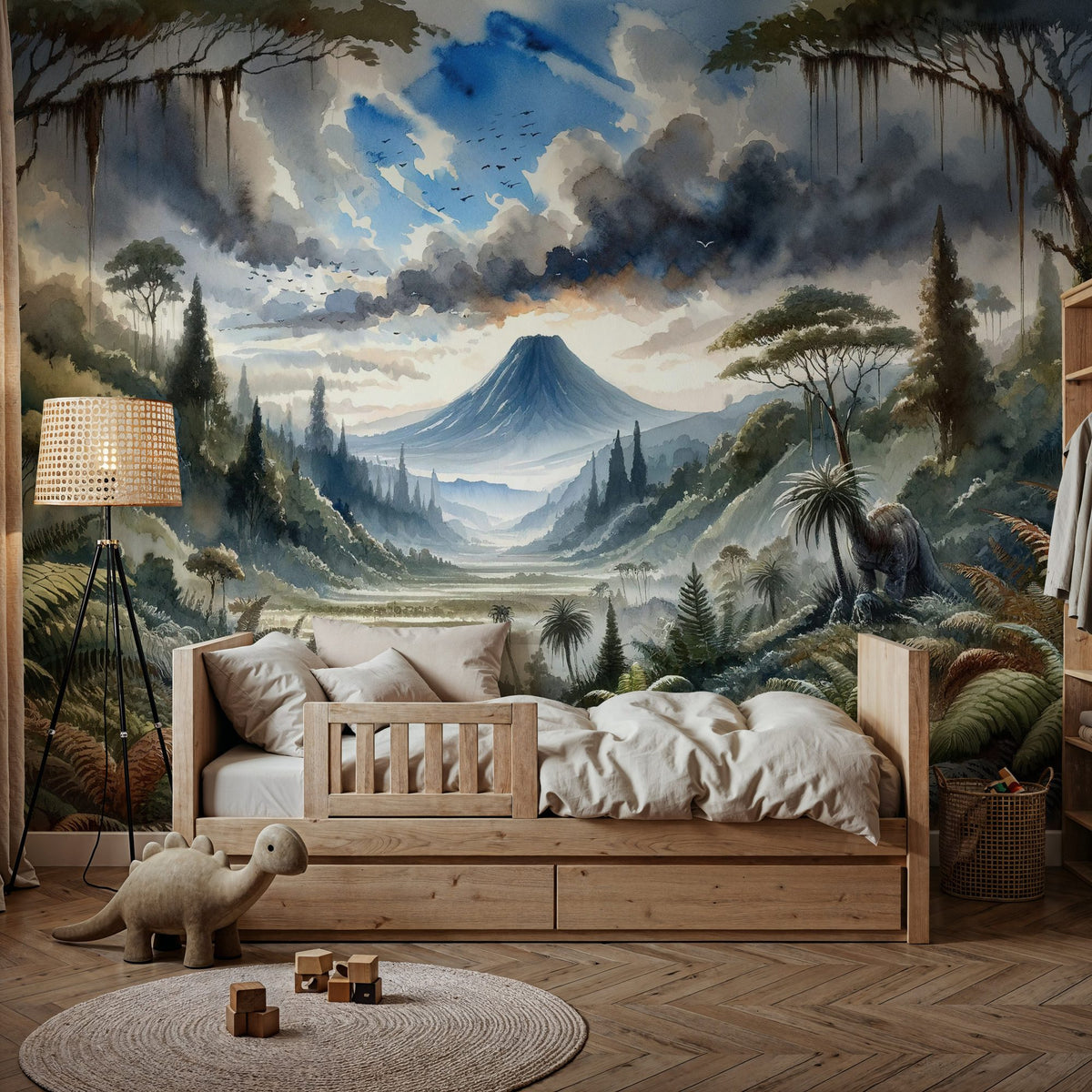 Lush Jungle Valley with Mountains Mural Wallpaper - room preview 06