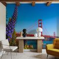 Floral Golden Gate Mural Wallpaper - room preview 06