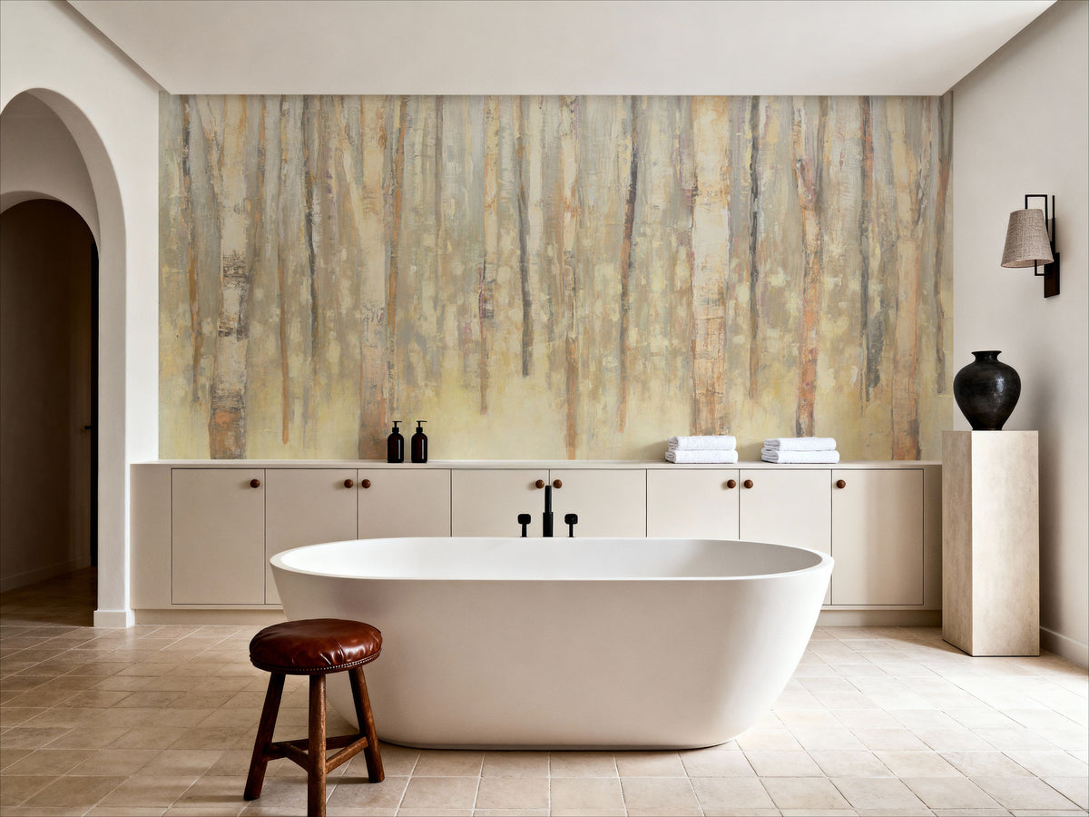 Birches in Winter Mural Wallpaper - room preview 06
