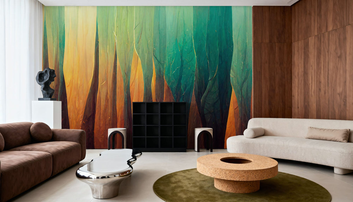 Reduced Trees Mural Wallpaper - room preview 06