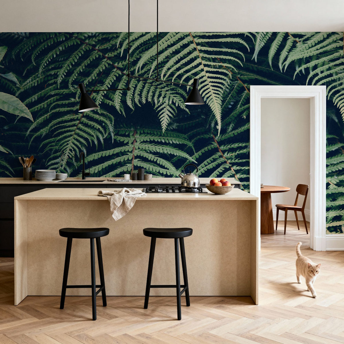 Fern Leaves Mural Wallpaper - room preview 06