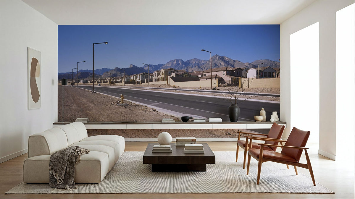 Mountain Road Vista Mural Wallpaper - room preview 06
