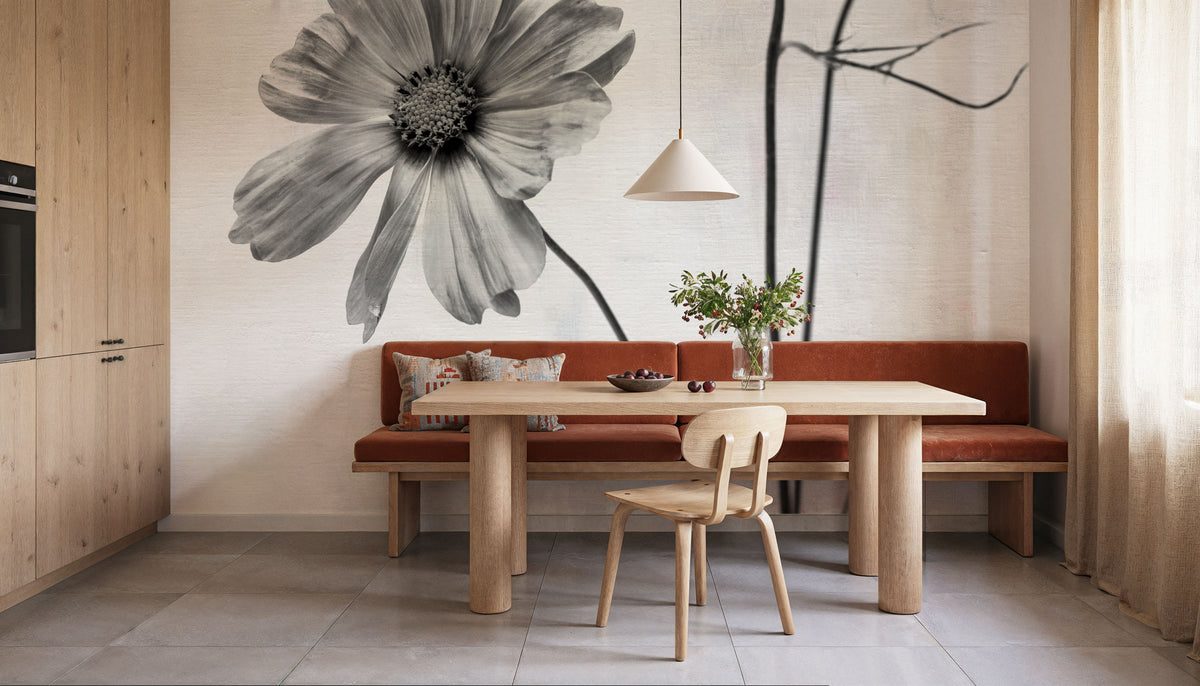 Wonderful Wildflowers XVII Neutral Mural Wallpaper - room preview 06