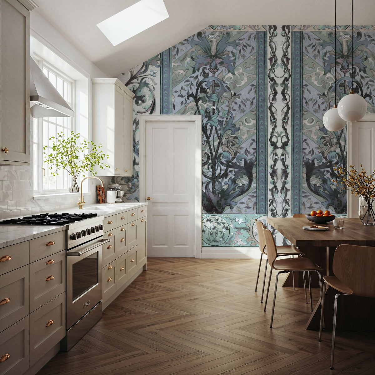 Plant Fantasy Ornament, Dove Mural Wallpaper - room preview 06