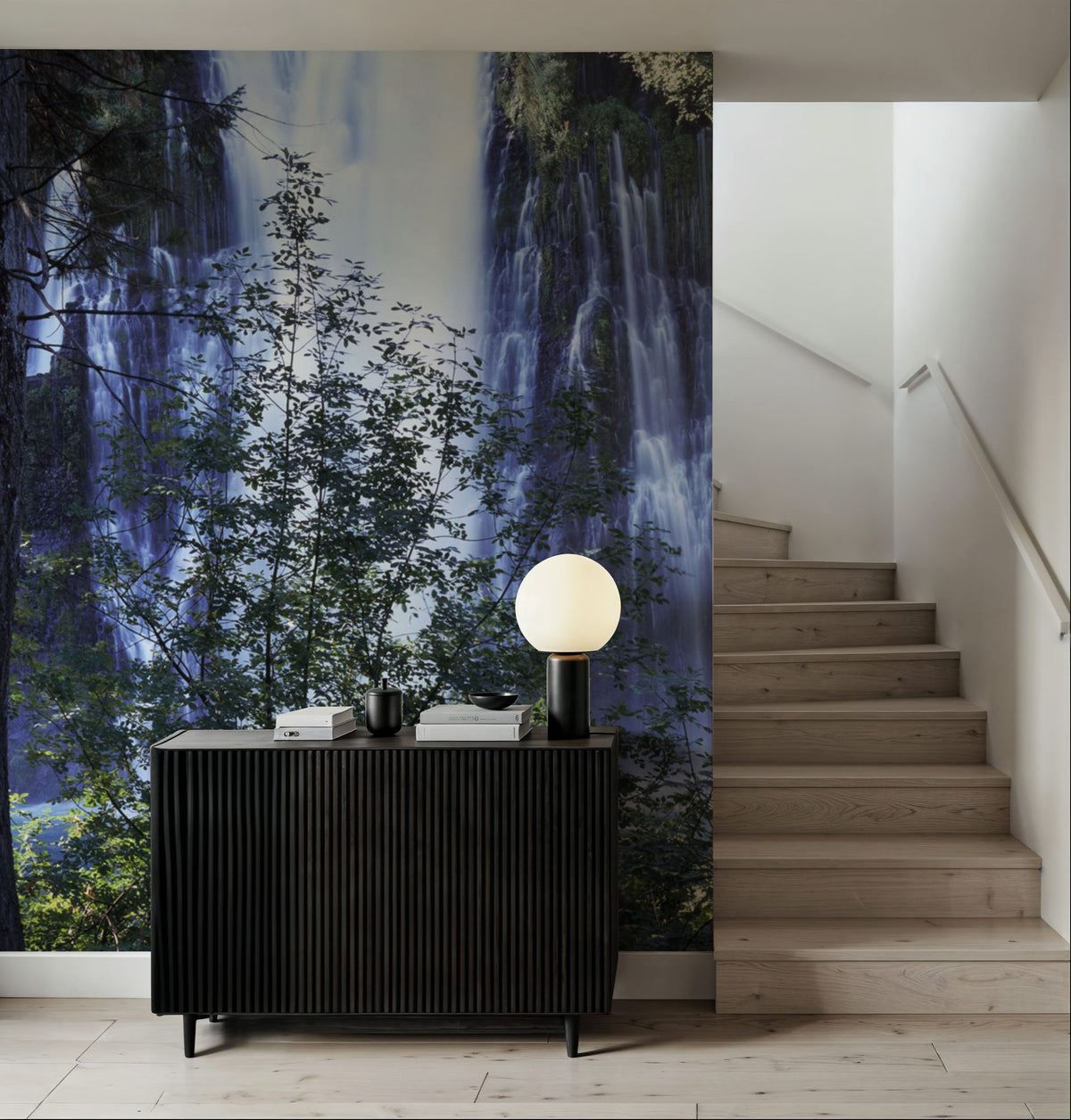 Sunlit Cascade Mural Wallpaper - room preview 06